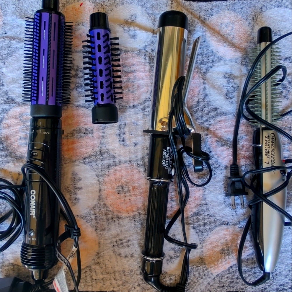 Conair and Perfection classic curling irons, used